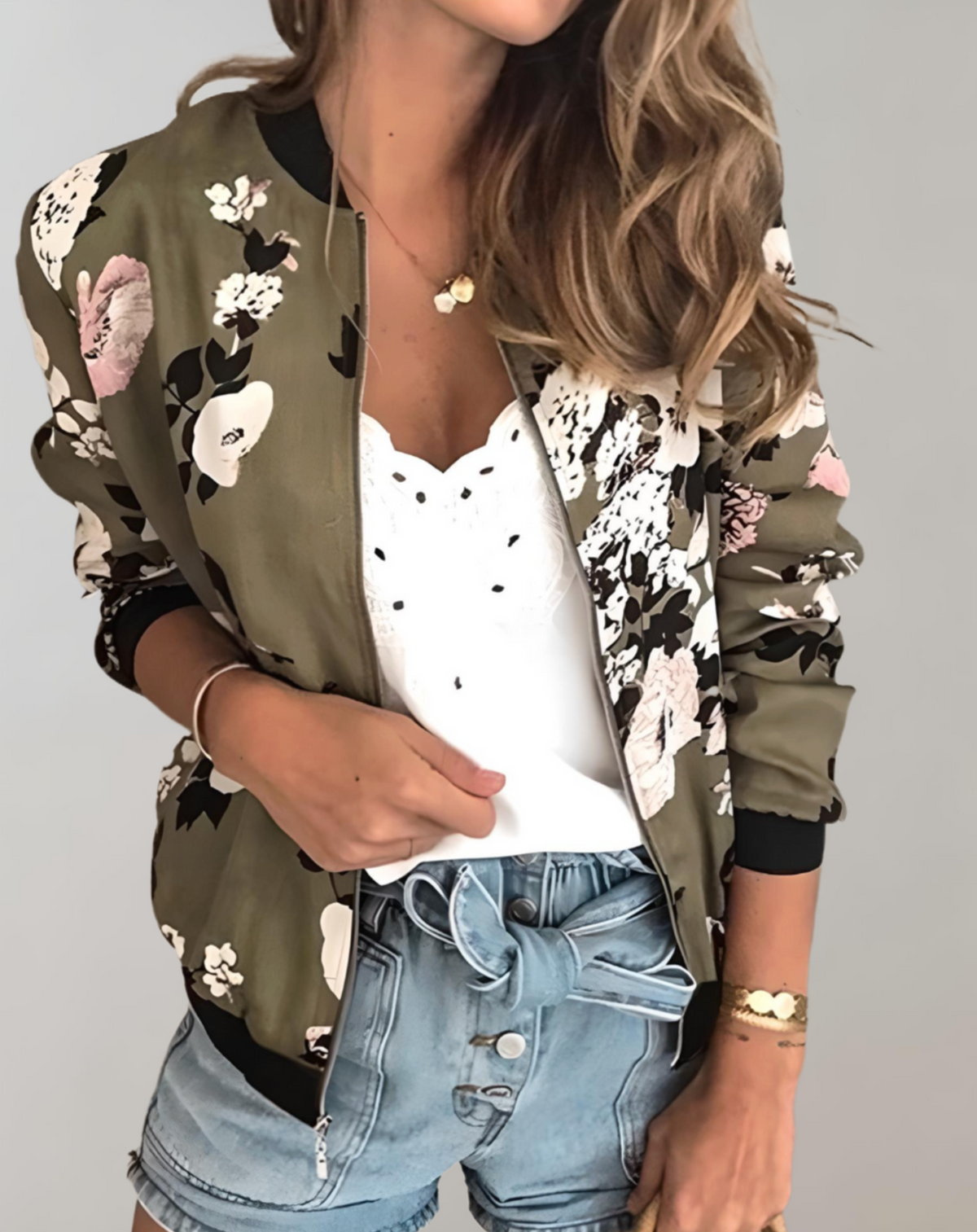 Women's Floral Bomber Jacket