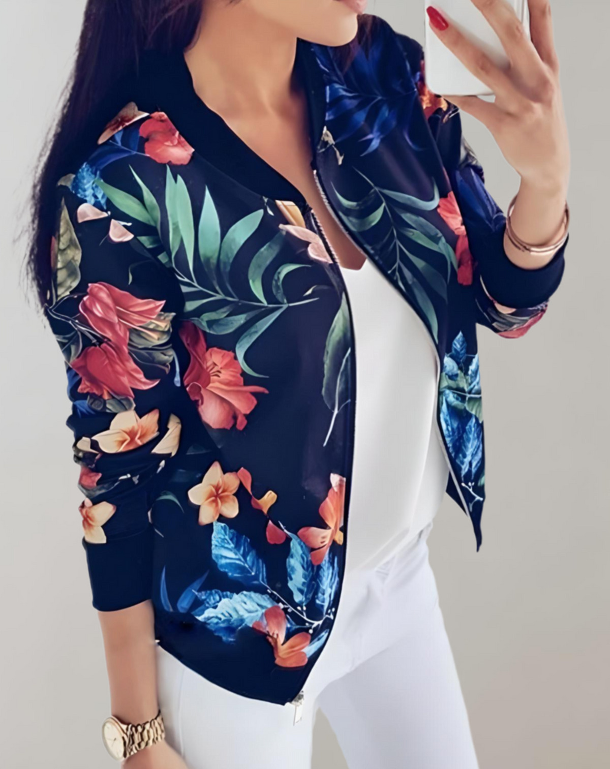 Women's Floral Bomber Jacket