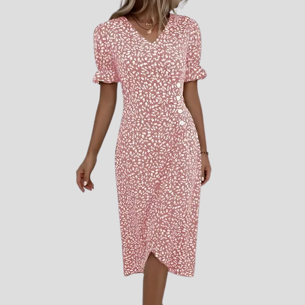 Women's Floral Print Wrap Midi Dress