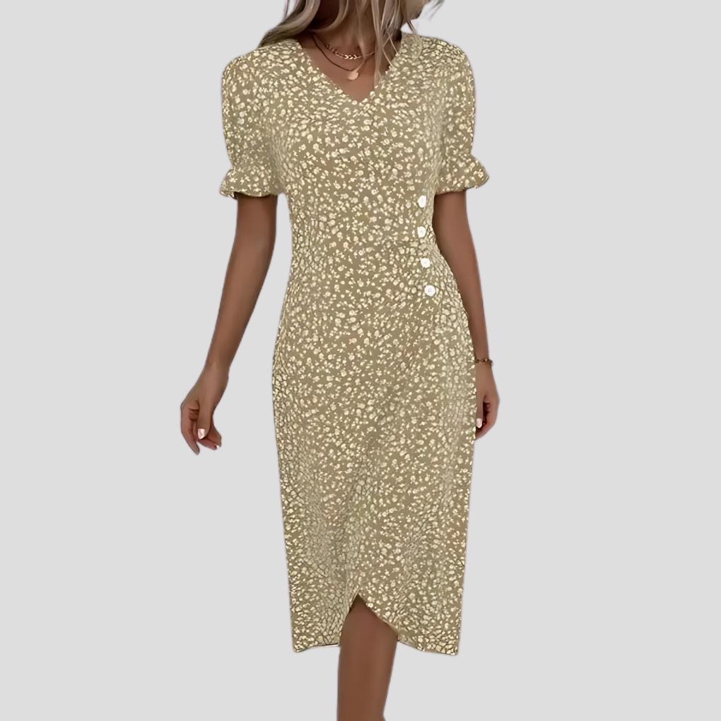 Women's Floral Print Wrap Midi Dress