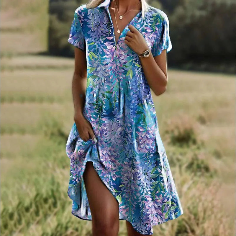 Women's Floral Shirt Mini Dress