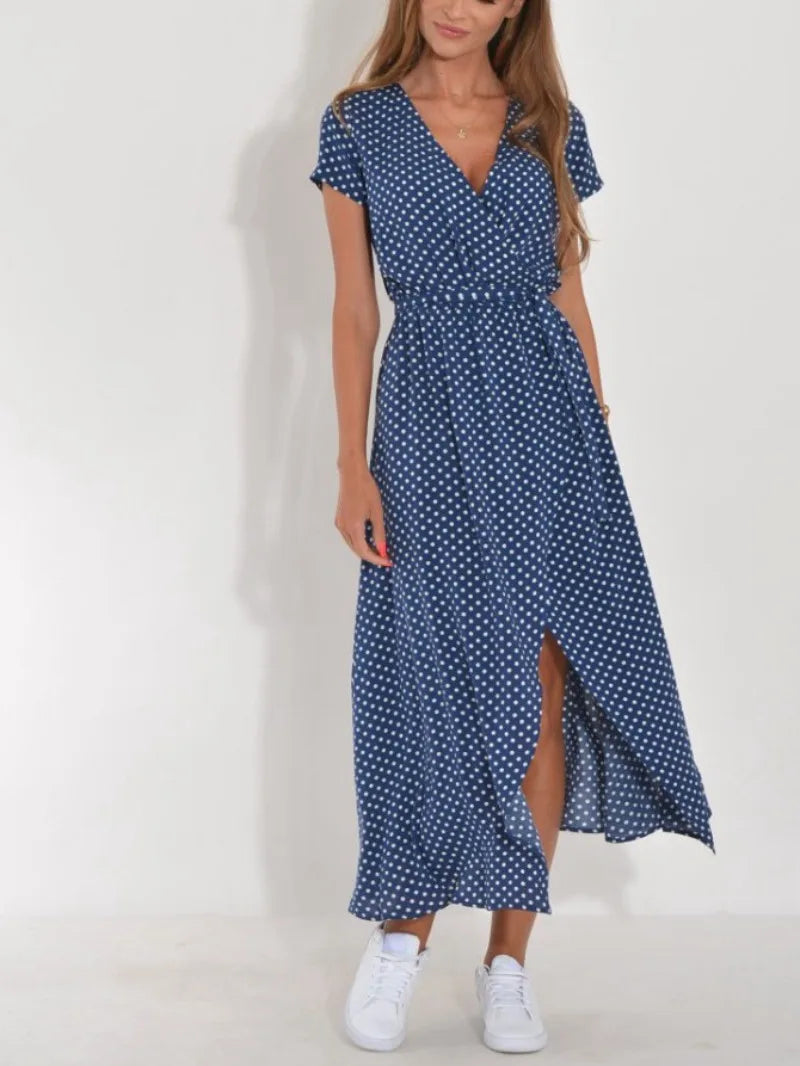 Women's Floral Wrap Midi Dress