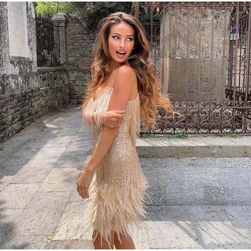 Women's Fringe Mini Dress