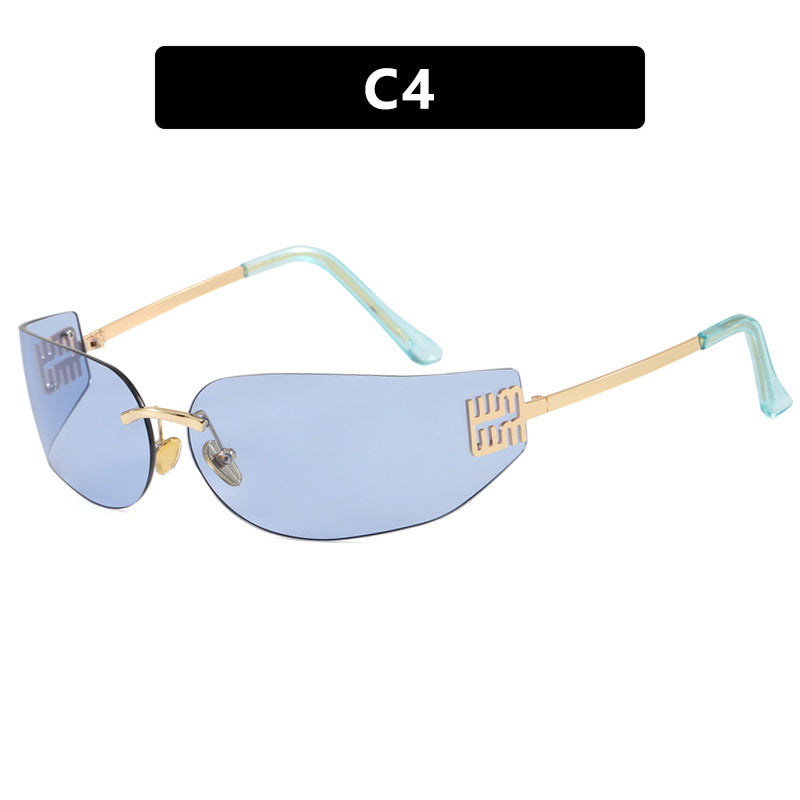 Women's Futuristic Designer Sunglasses with Unique Frame and UV Protection