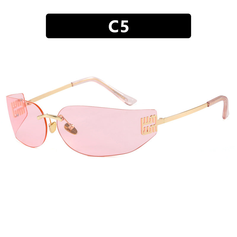 Women's Futuristic Designer Sunglasses with Unique Frame and UV Protection