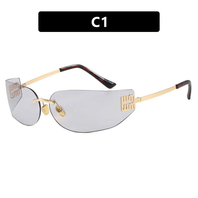 Women's Futuristic Designer Sunglasses with Unique Frame and UV Protection