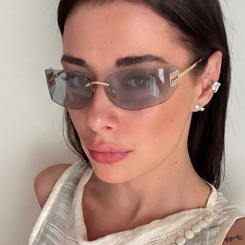 Women's Futuristic Designer Sunglasses with Unique Frame and UV Protection
