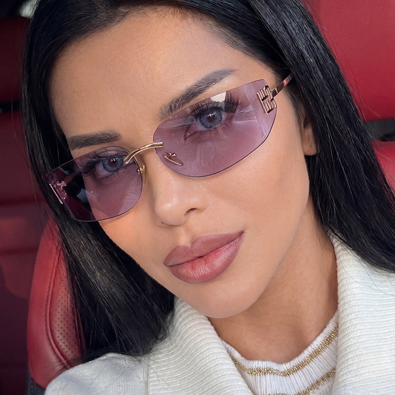 Women's Futuristic Designer Sunglasses with Unique Frame and UV Protection