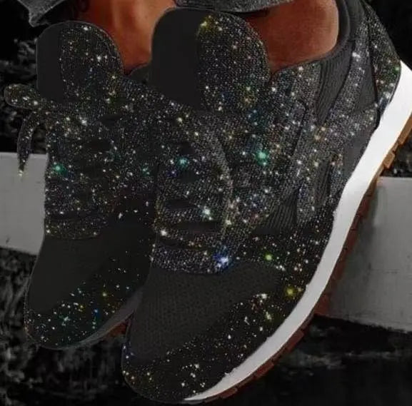 Women's Glitter Lace-Up Shoes