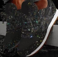Women's Glitter Lace-Up Shoes