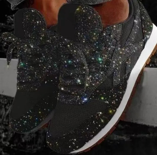 Women's Glitter Lace-Up Shoes