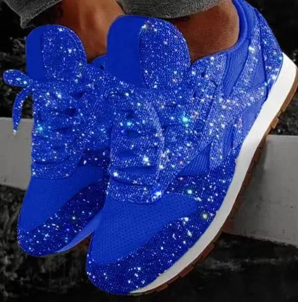 Women's Glitter Lace-Up Shoes
