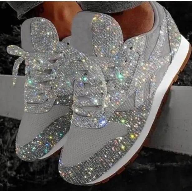 Women's Glitter Lace-Up Shoes