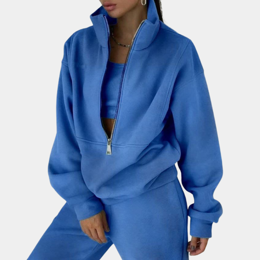 Women's Half-Zip Sweatshirt and Joggers Set