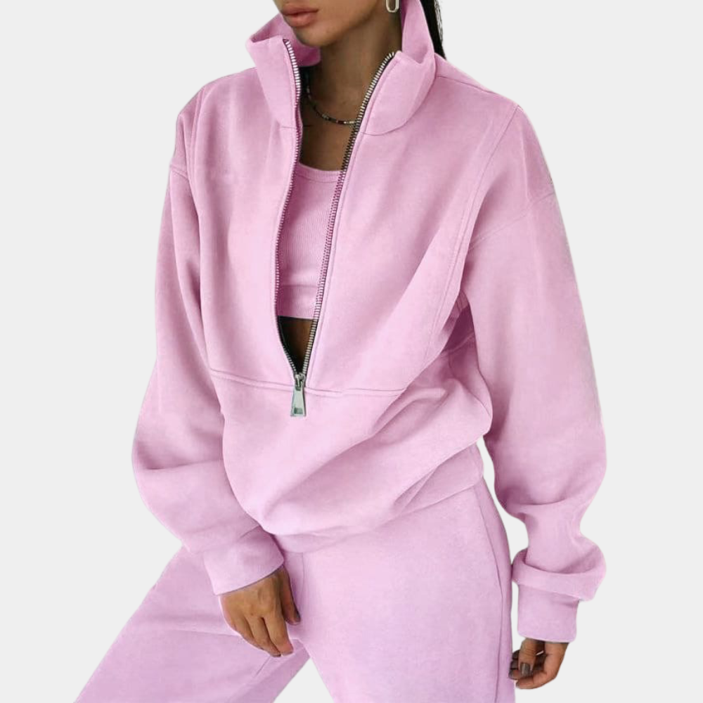 Women's Half-Zip Sweatshirt and Joggers Set