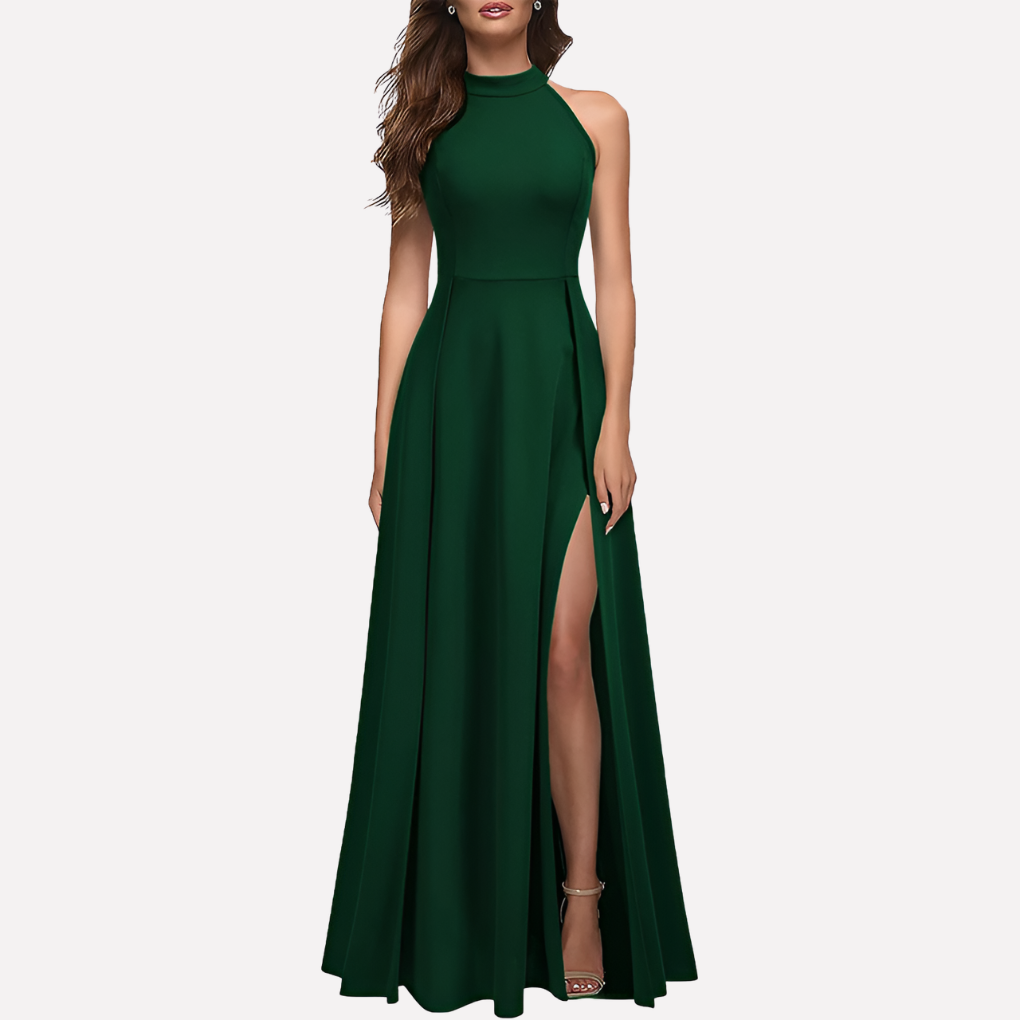 Women's Halterneck A-Line Maxi Dress