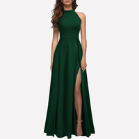 Women's Halterneck A-Line Maxi Dress