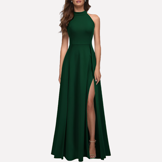 Women's Halterneck A-Line Maxi Dress