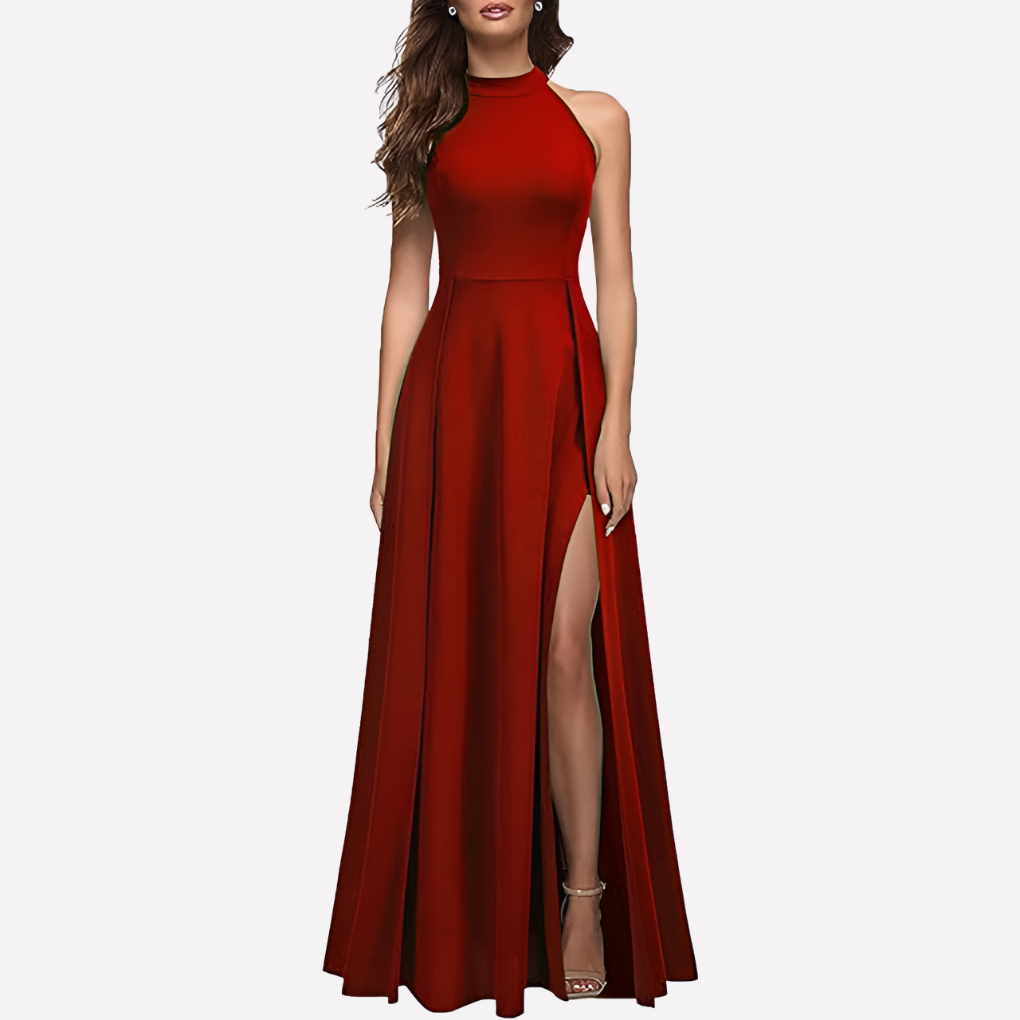 Women's Halterneck A-Line Maxi Dress