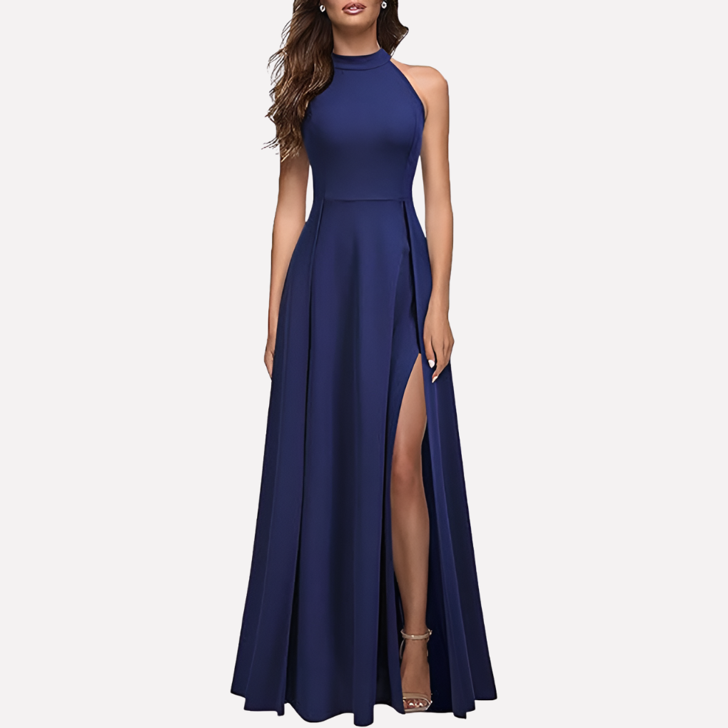 Women's Halterneck A-Line Maxi Dress