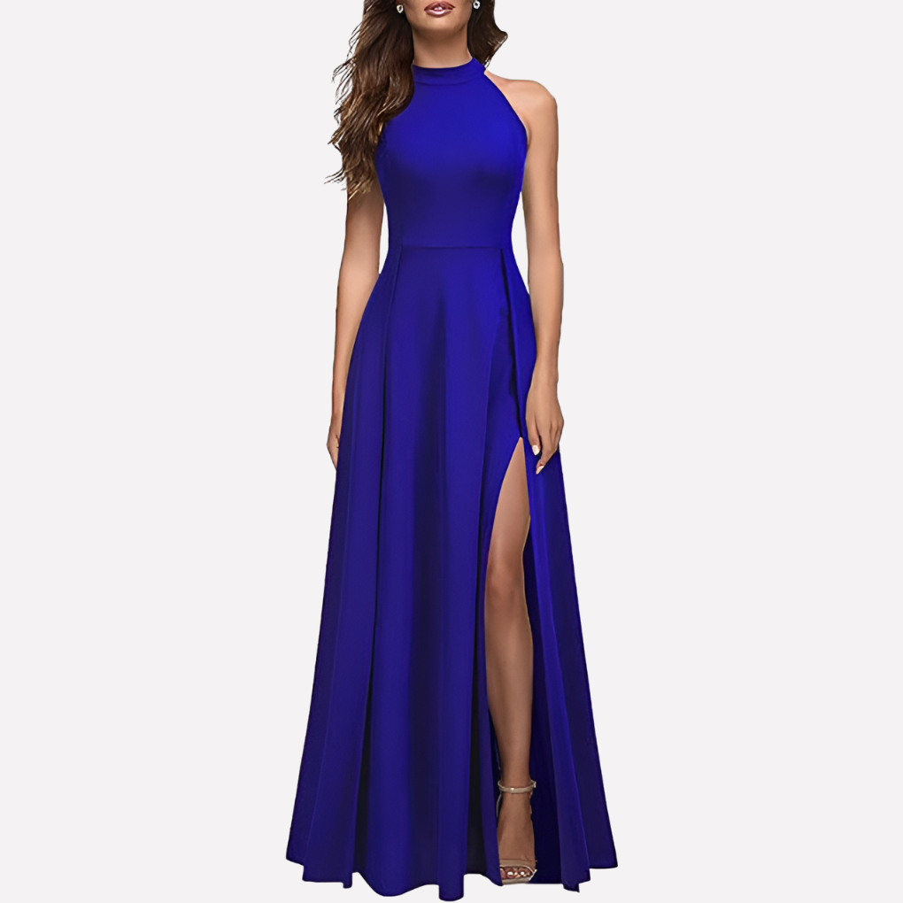 Women's Halterneck A-Line Maxi Dress
