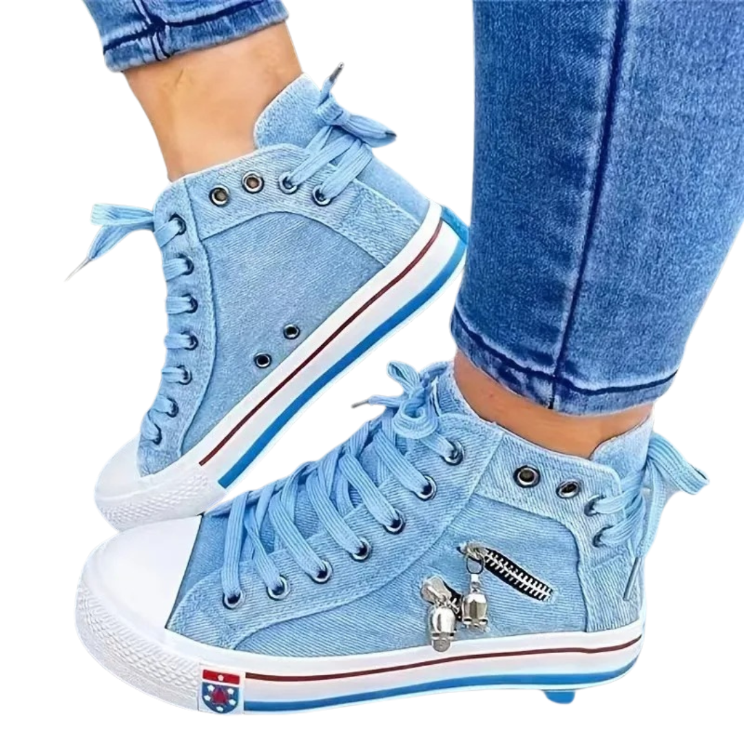 Women's High-Top Denim Sneakers