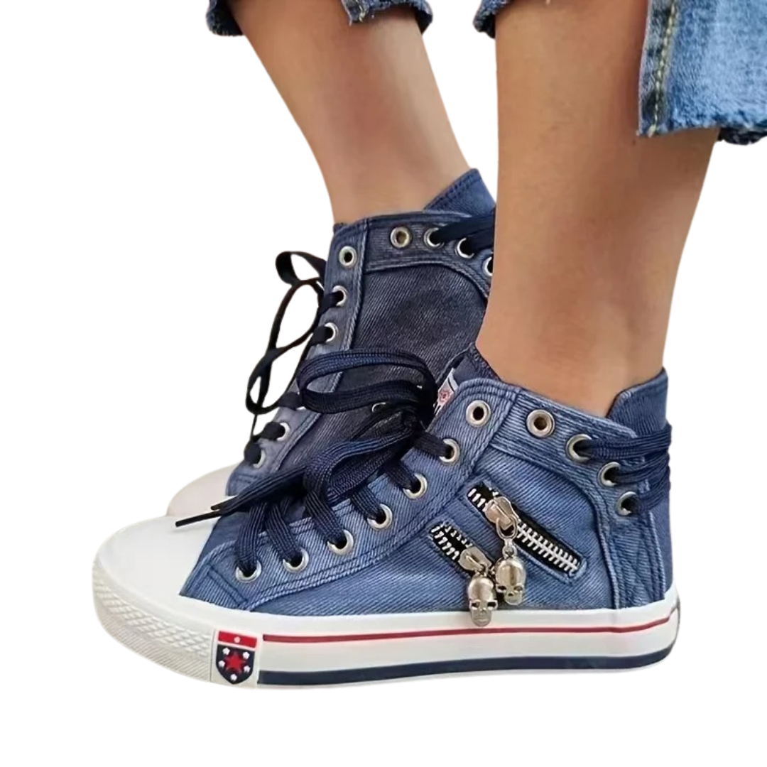 Women's High-Top Denim Sneakers