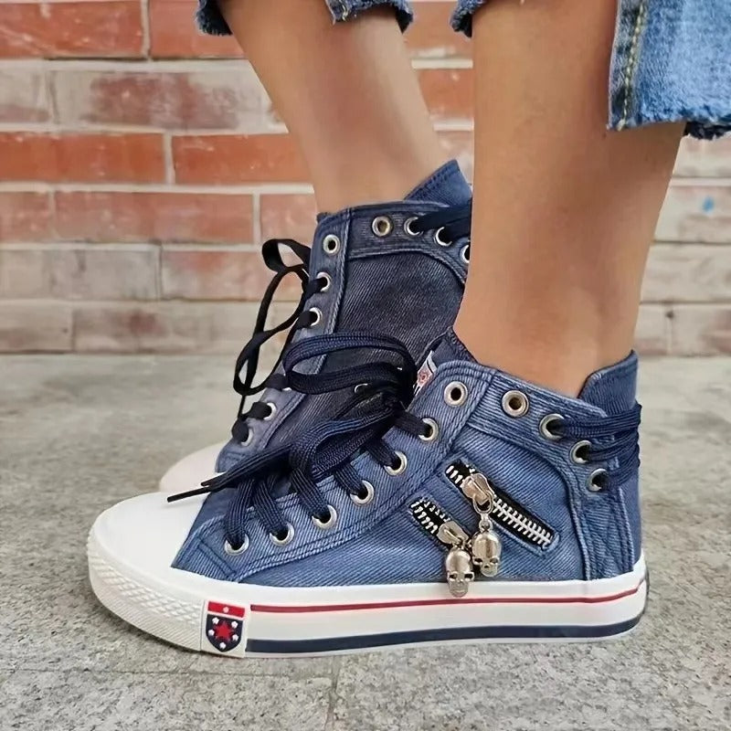 Women's High-Top Denim Sneakers