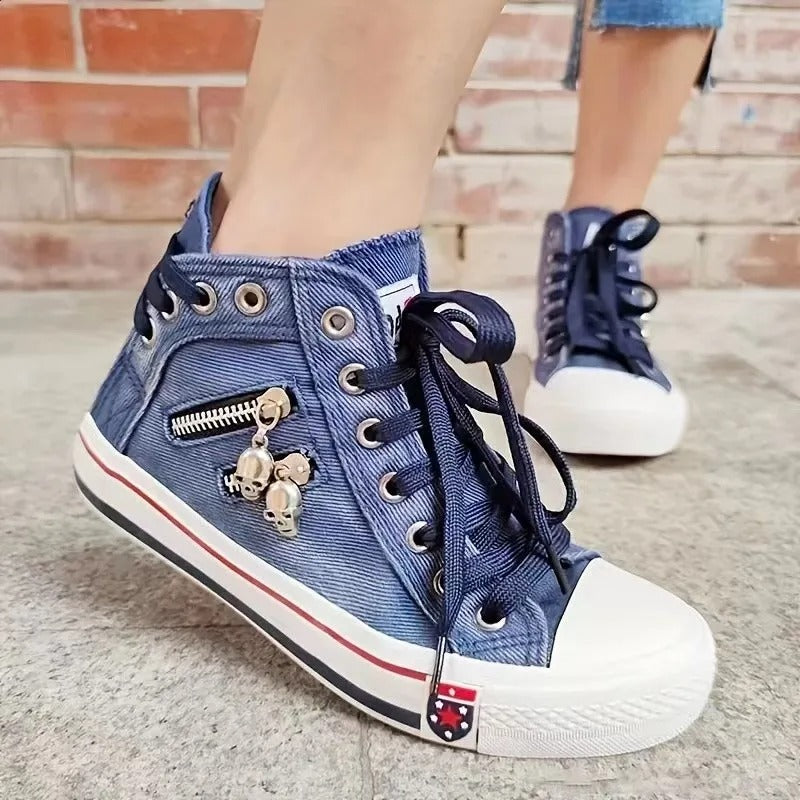 Women's High-Top Denim Sneakers