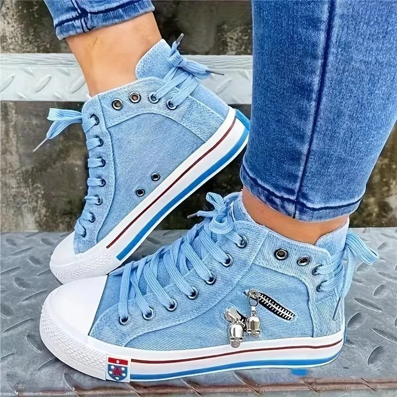 Women's High-Top Denim Sneakers