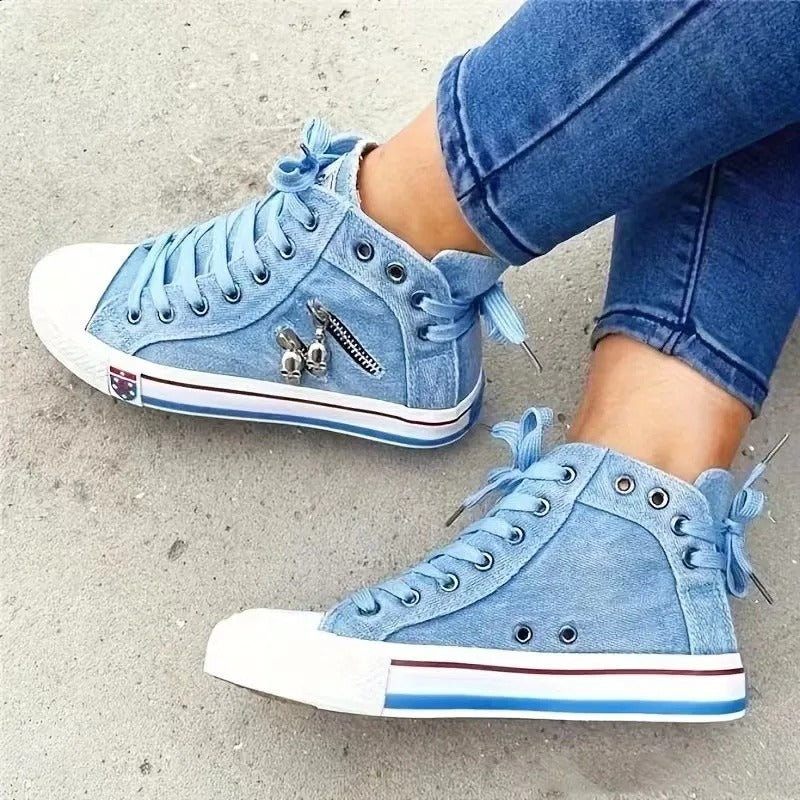 Women's High-Top Denim Sneakers