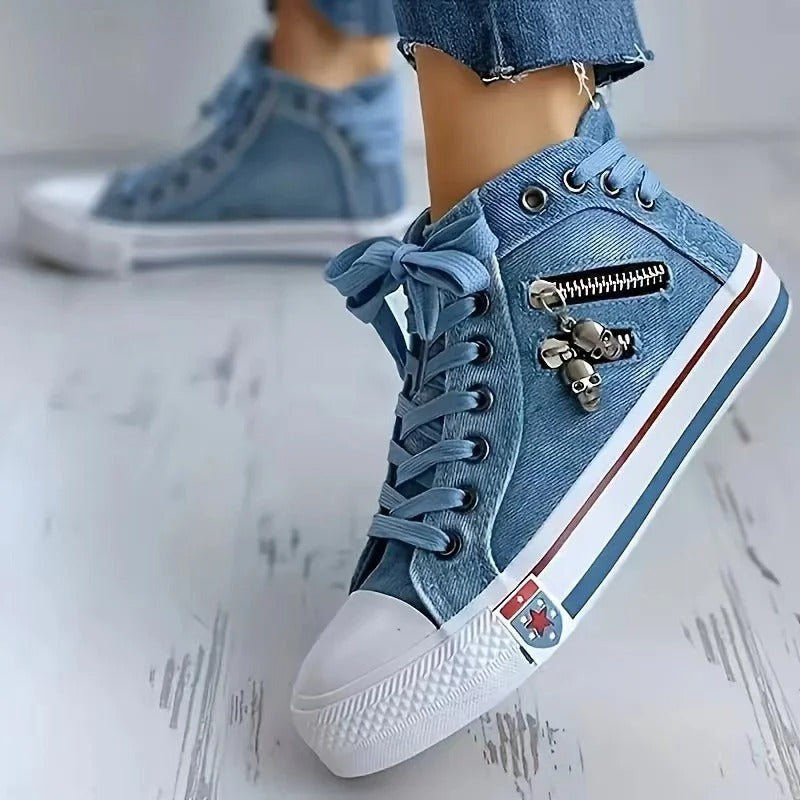 Women's High-Top Denim Sneakers