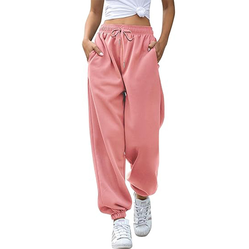 Women's High-Waisted Baggy Sweatpants - Loose Fit for Freedom of Movement and a Casual Look