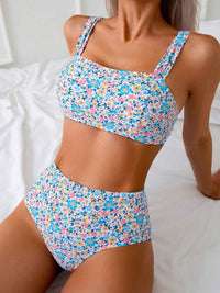 Women's High-Waisted Floral Print Bikini Set