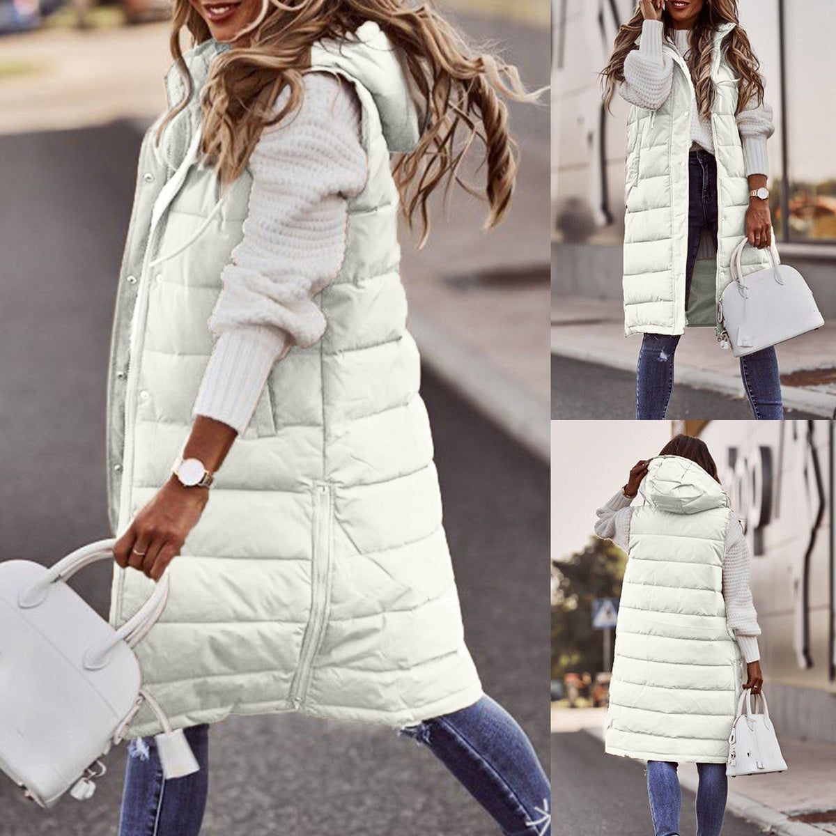 Women's Hooded Quilted Puffer Vest
