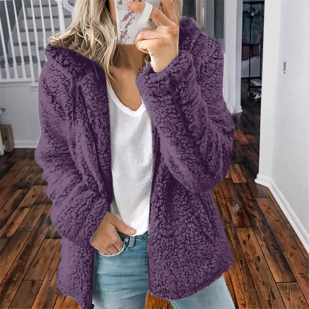Women's Hooded Zip-Up Casual Jacket