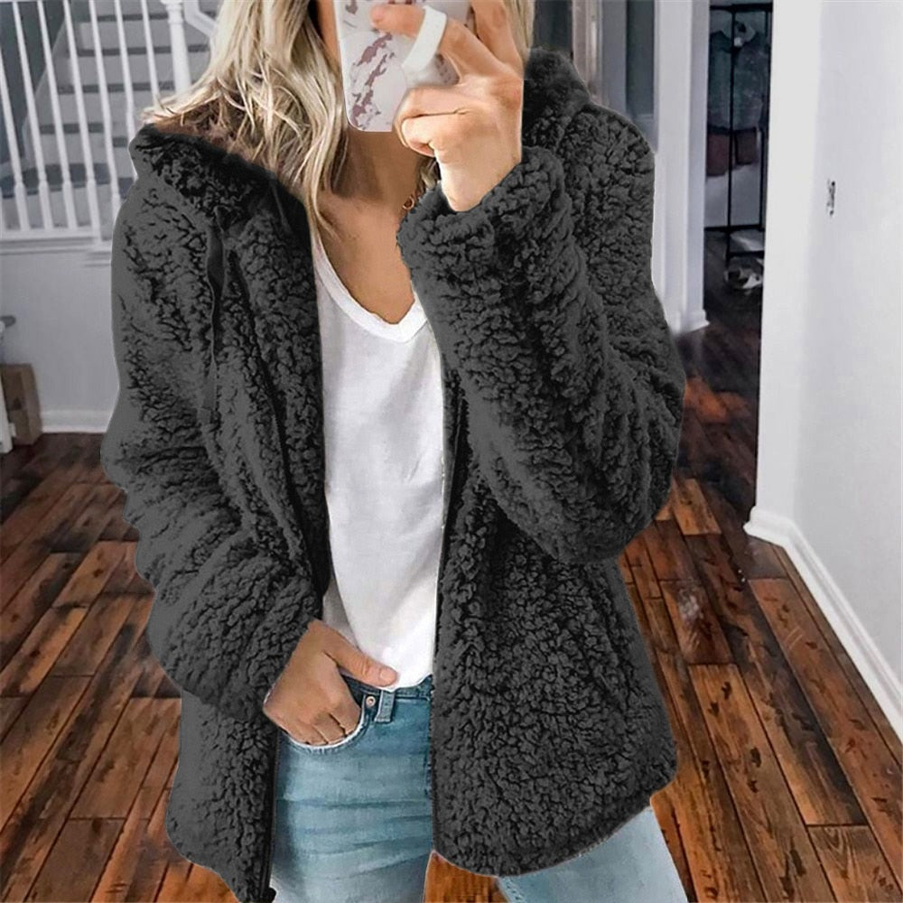 Women's Hooded Zip-Up Casual Jacket