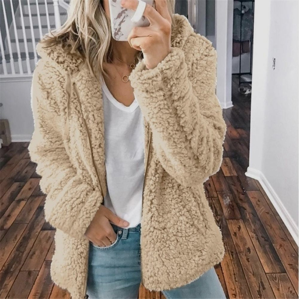 Women's Hooded Zip-Up Casual Jacket