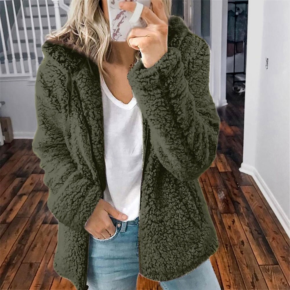 Women's Hooded Zip-Up Casual Jacket