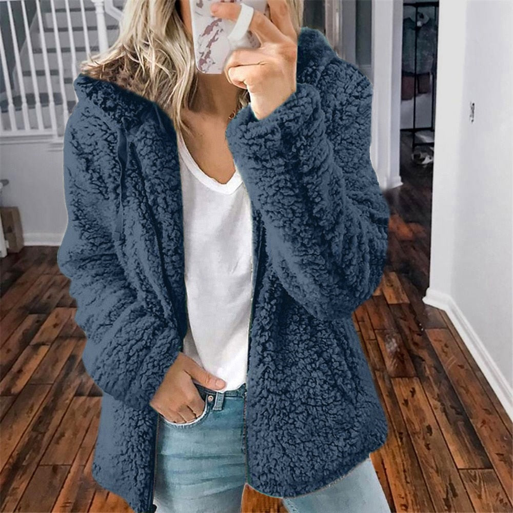 Women's Hooded Zip-Up Casual Jacket