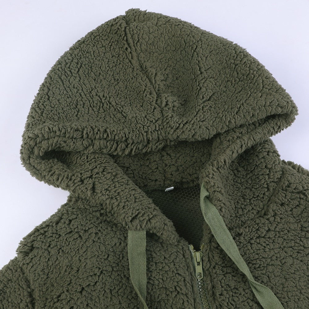 Women's Hooded Zip-Up Casual Jacket