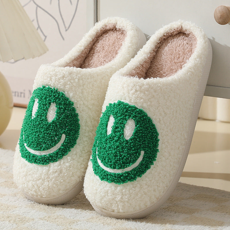 Women's Indoor Slippers with Smiley Face Pattern and Soft Lining