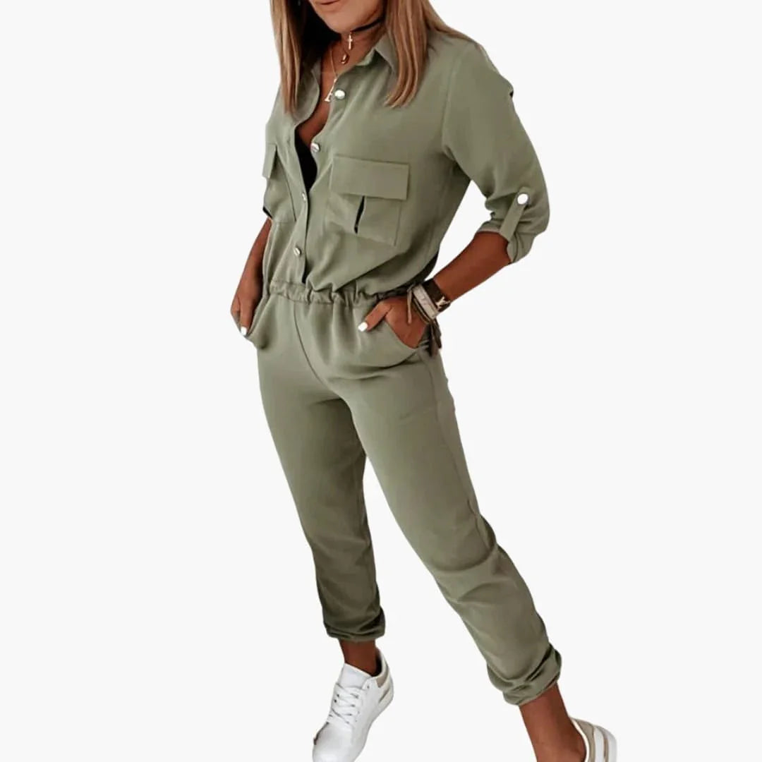 Women's Jumpsuit with Button Placket