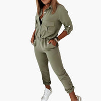 Women's Jumpsuit with Button Placket