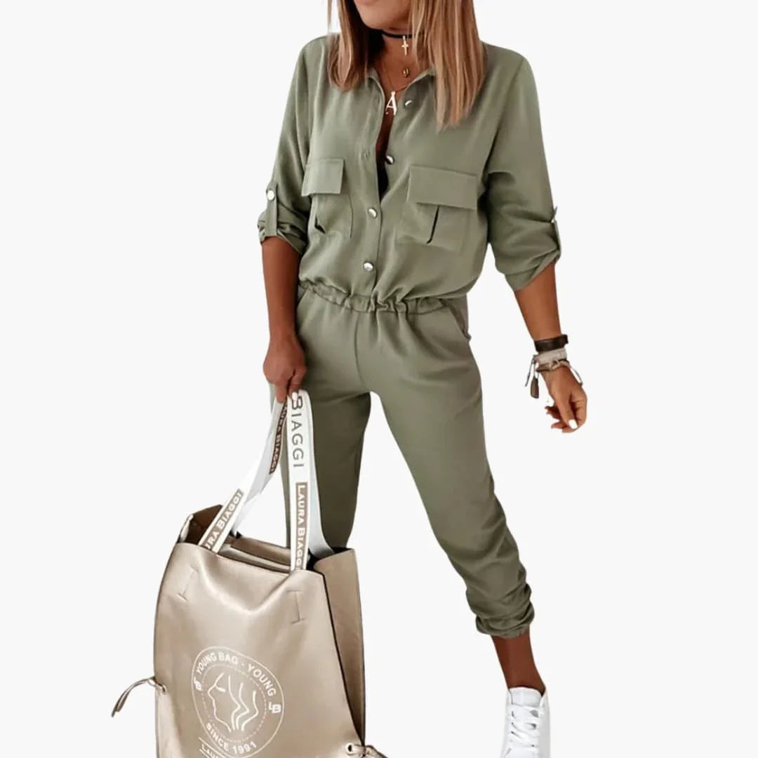 Women's Jumpsuit with Button Placket