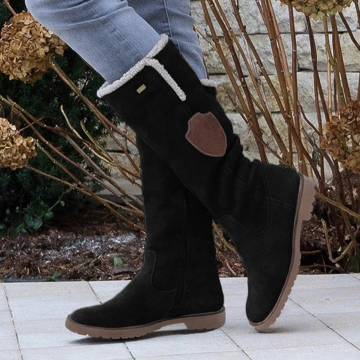 Women's Knee-High Shearling Trim Boots