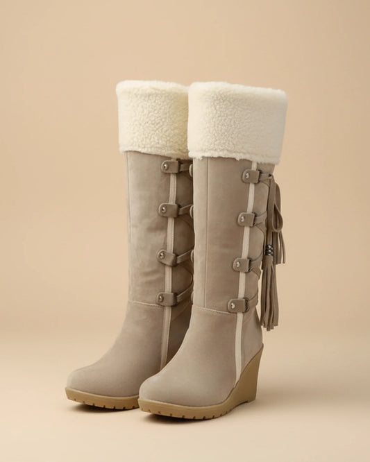 Women's Knee-High Winter Wedge Boots