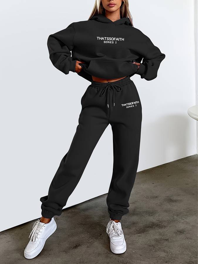 Women's Knit Athleisure Hoodie and Jogger Set