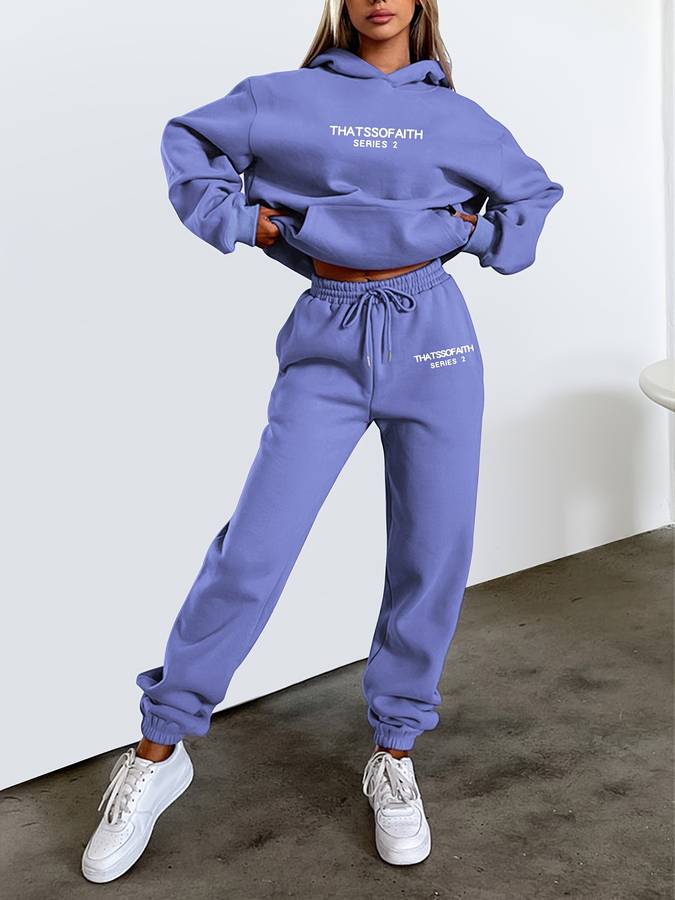 Women's Knit Athleisure Hoodie and Jogger Set
