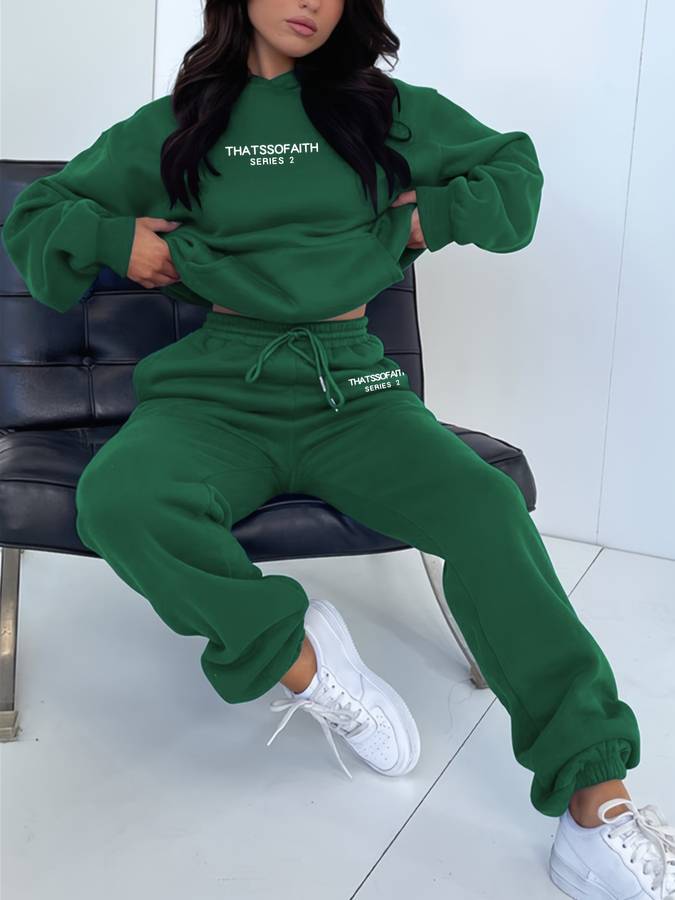 Women's Knit Athleisure Hoodie and Jogger Set
